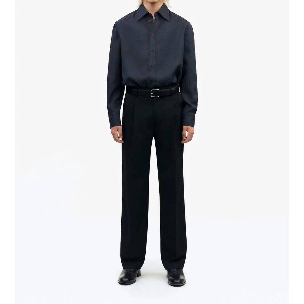 NEW TIGER OF SWEDEN rhoodes long sleeve shirt in deep navy x print